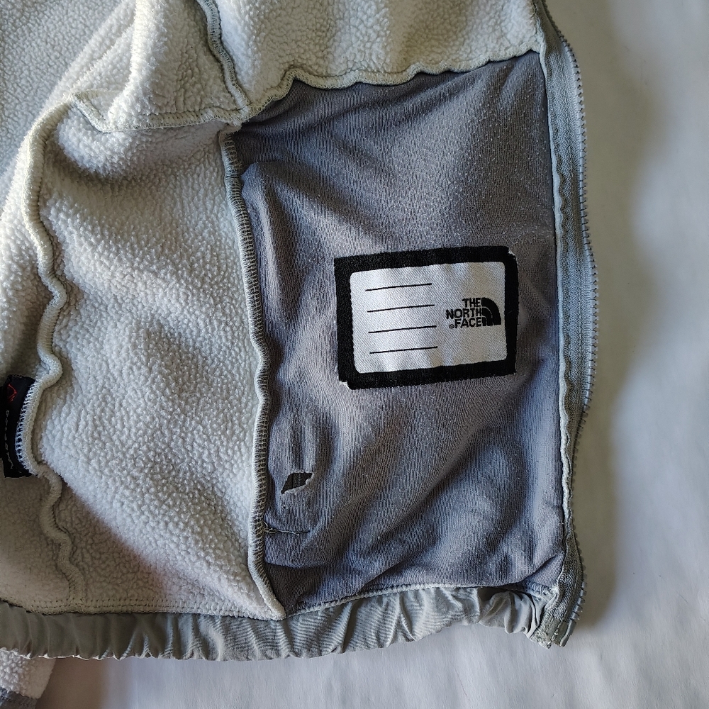 The North Face Jacket Girls Large White Gray Polartec Denali Fleece Gorpcore - Picture 4 of 16